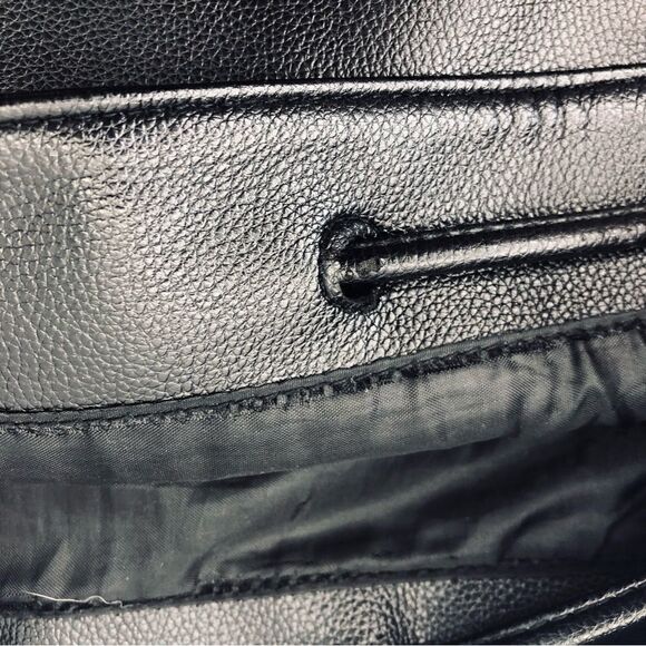 Victoria’s Secret Black Leather Fringe Backpack - Picture 6 of 9